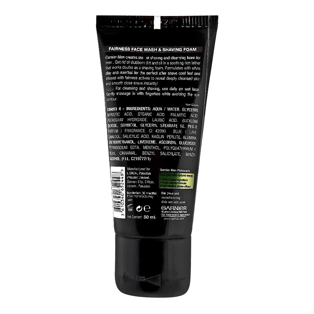 Garnier Turbo Bright Face Wash & Shaving Foam 50ml - Daily Grooming Solution - Main Image