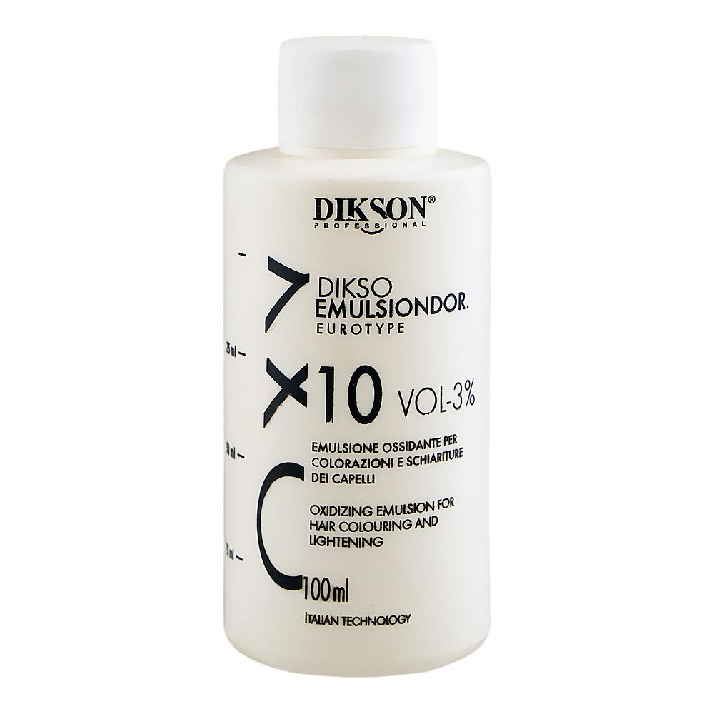 Dikson Tec Emulsiondor Eurotype Developer 3% 10 Vol, For Hair Colouring & Lightening, 100ml - Main Image