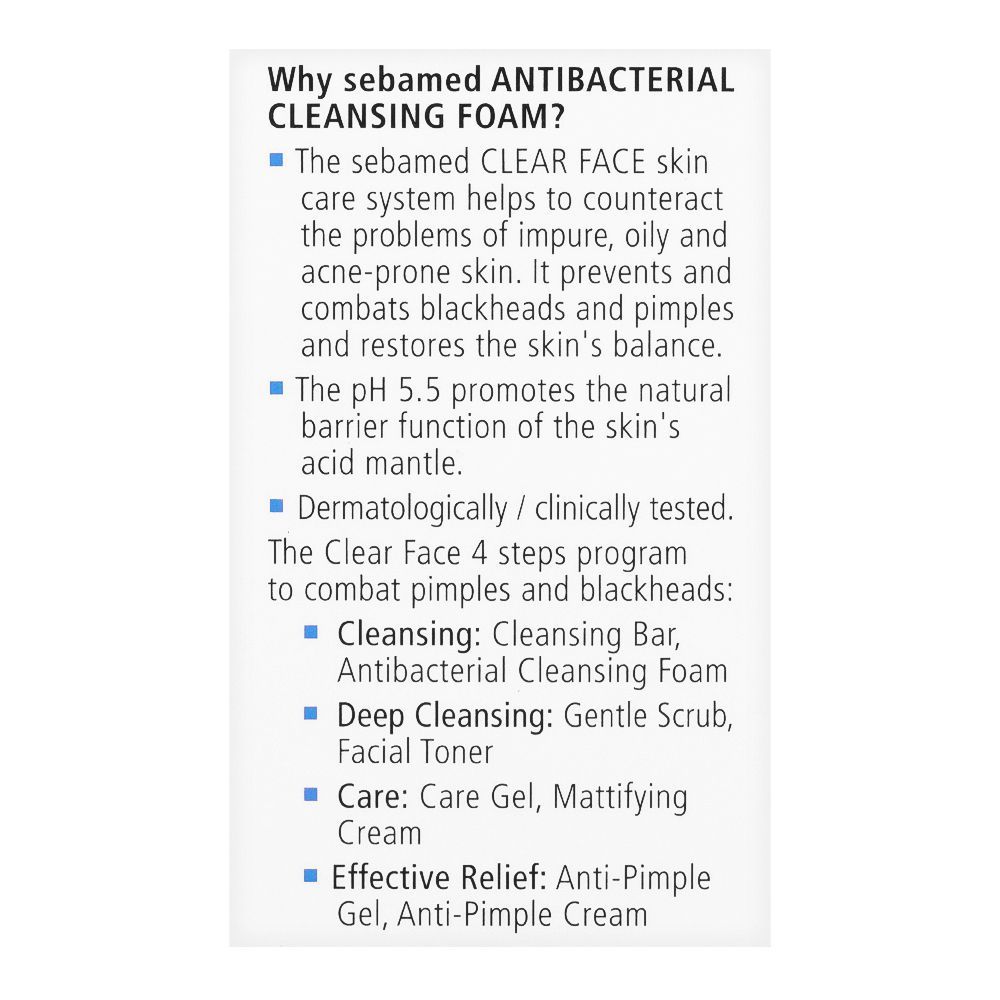 Seba Med Anti-Bacterial Cleansing Foam For Impure & Acne-Prone Skin, Science For Healthy Skin, 150ml - Image 2
