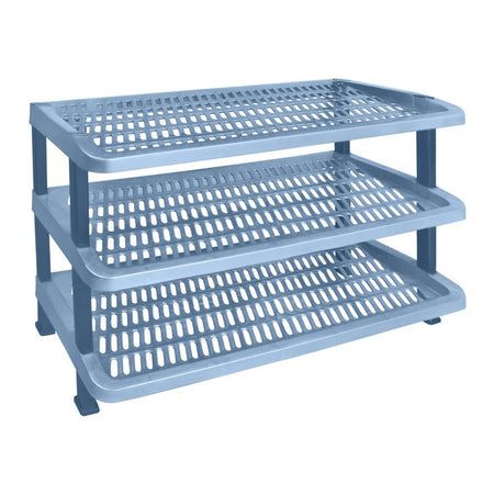 Lion Star Maxi Plastic Shoes Rack, 3 Stacks, Blue, A-53 - Main Image