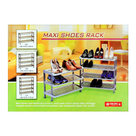 Lion Star Maxi Plastic Shoes Rack, 3 Stacks, Blue, A-53 - Image 3