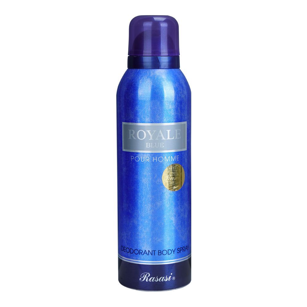 Rasasi Royale Blue Pour Homme Deodorant Body Spray, For Men, 200ml - Main Image