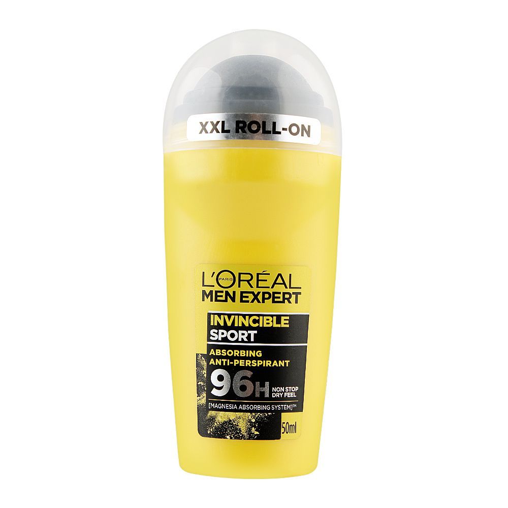 L'Oreal Paris Men Expert Invincible Sport 96H Anti-Perspirant XXL Roll-On Deodorant, 50ml - Main Image