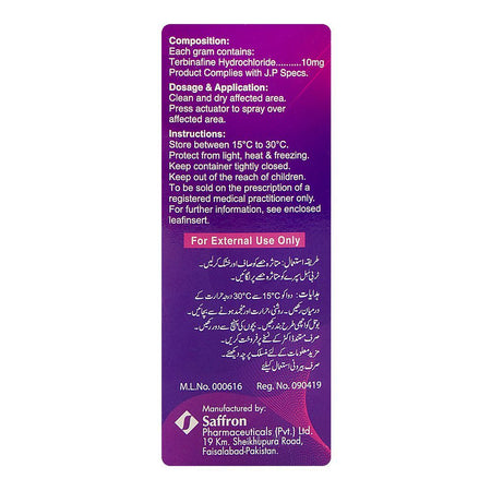 Saffron Pharmaceuticals Terbisil Spray, 30ml - Image 2