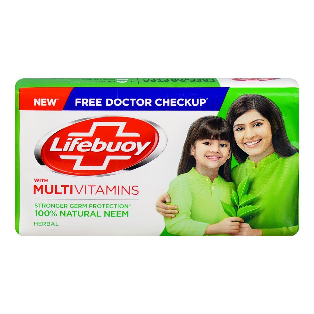 Lifebuoy Natural Neem Green Soap, 128g - Main Image