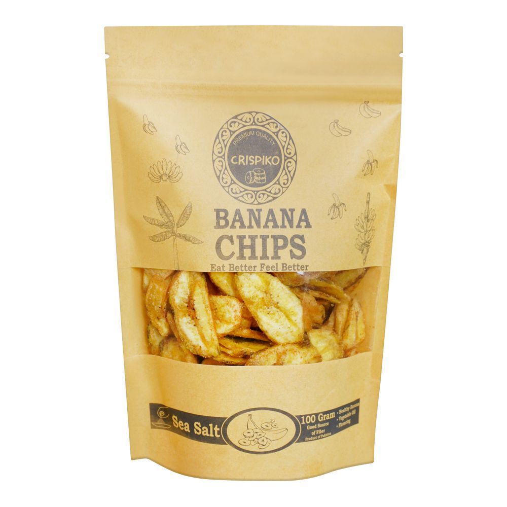 Crispiko Banana Chips Sea Salt, 100g - Main Image
