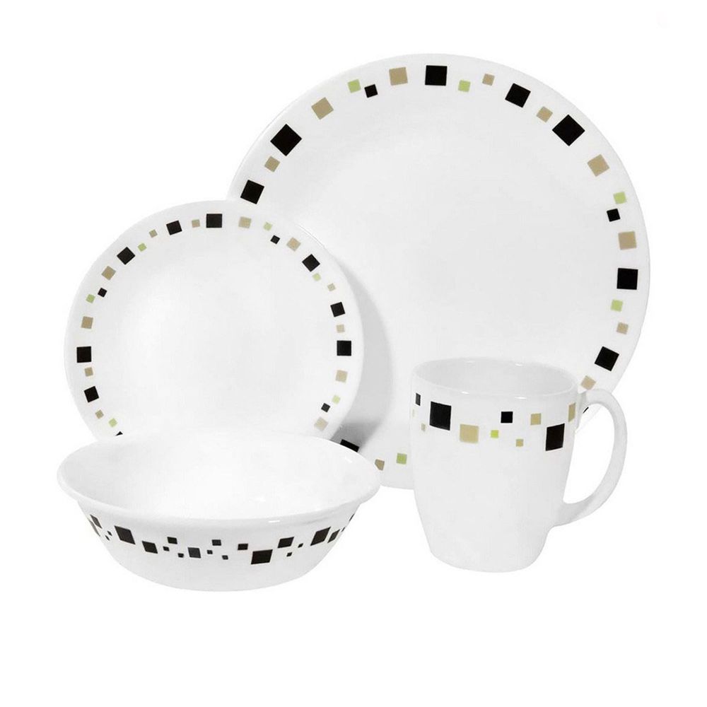Corelle Livingware Breakfast Set, Geometric, 16 Piece, 16-GM-PH - Main Image