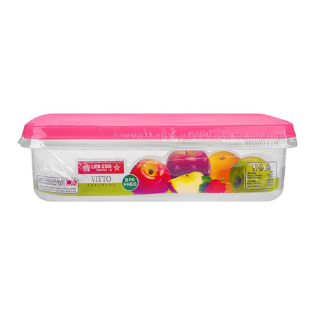 Lion Star Plastic Vitto Sealware Food Container, 950ml, Pink, VT-5 - Image 2