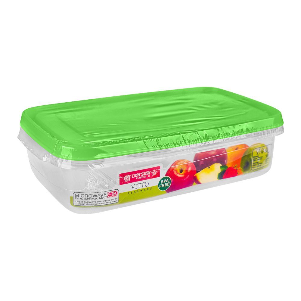 Lion Star Plastic Vitto Sealware Food Container, 950ml, Green, VT-5 - Main Image