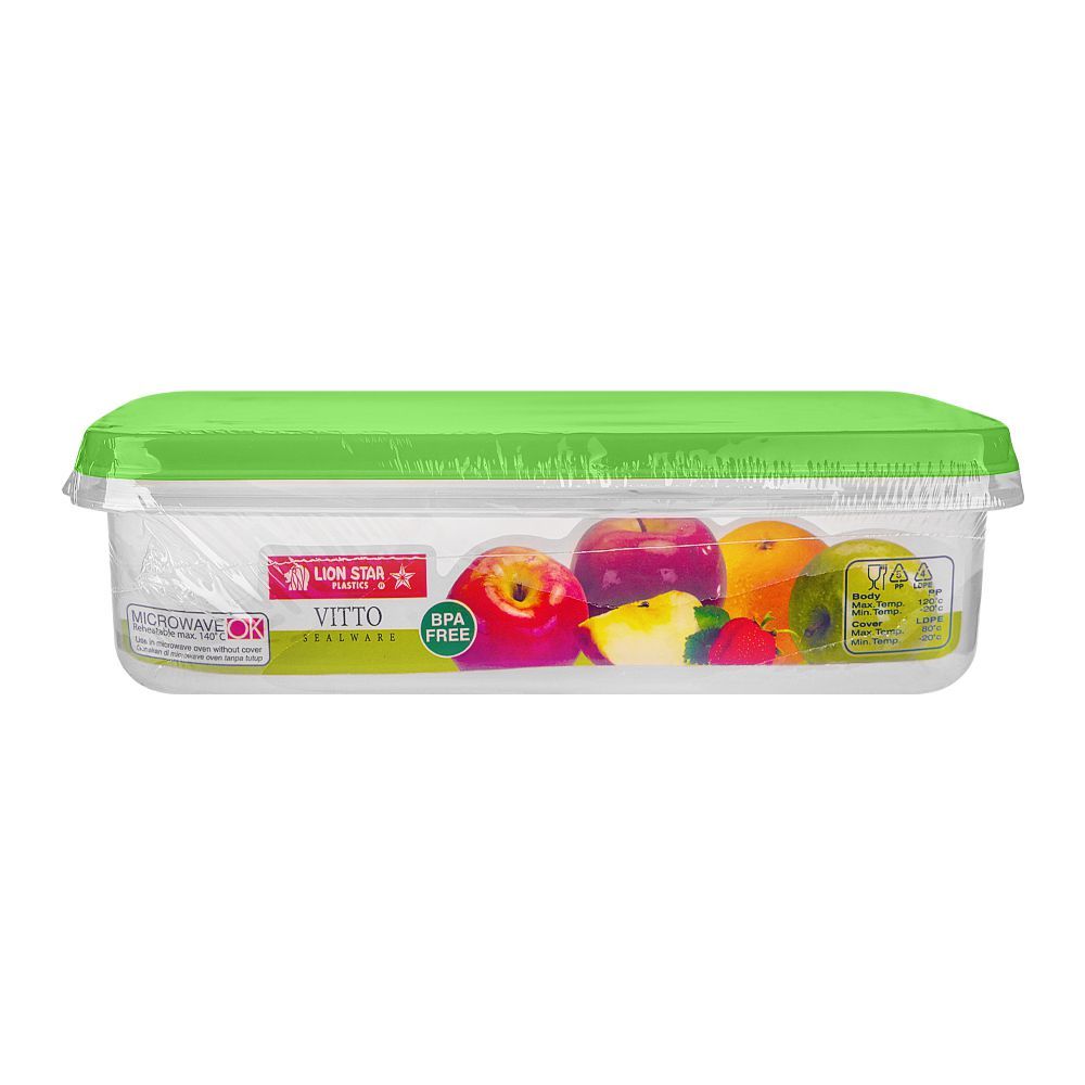 Lion Star Plastic Vitto Sealware Food Container, 950ml, Green, VT-5 - Image 2