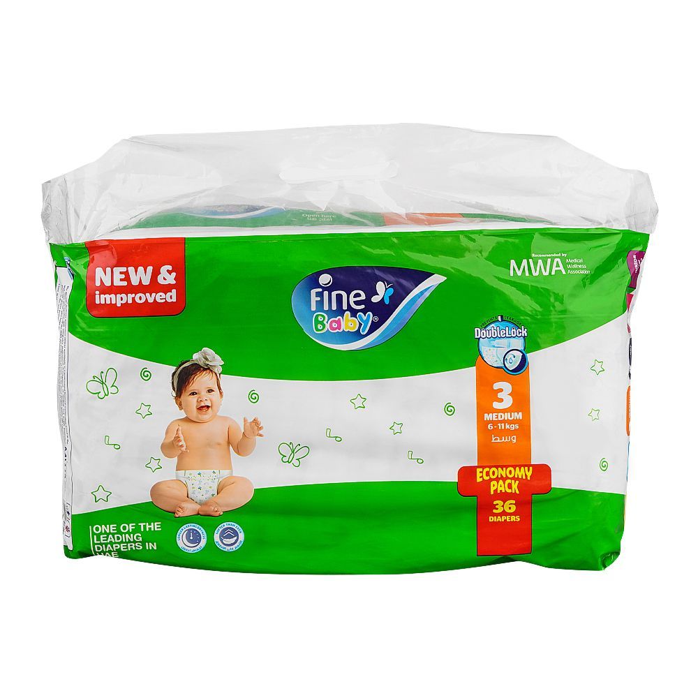 Fine Baby Diapers, No. 3, Medium 4-11 KG, 36-Pack - Main Image