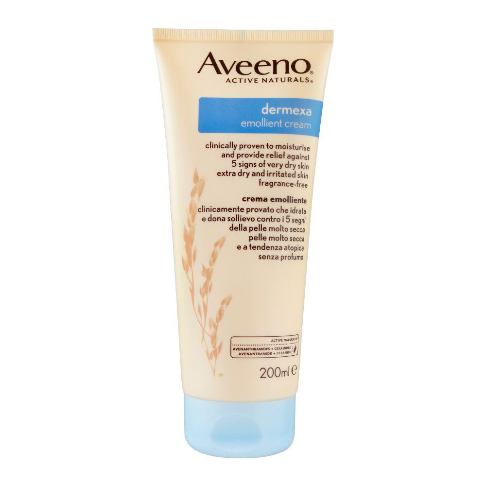 Aveeno Active Naturals Dermexa Emollient Cream, Fragrance Free, 200ml - Main Image