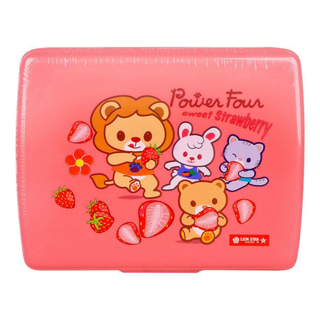 Lion Star Plastic Snap Lunch Box, 6.3in (H) x 4.7in (W) x 2.4in (D), Pink, SB-32 - Image 3
