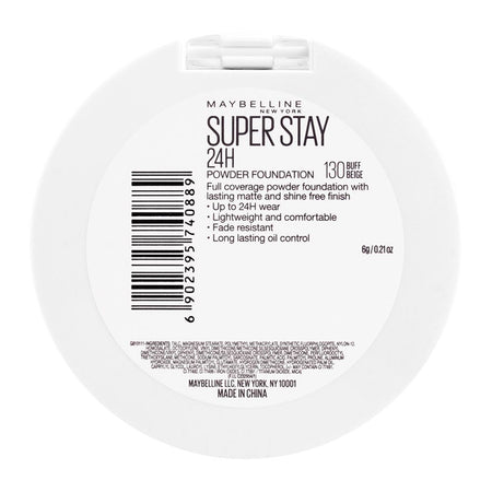 Maybelline New York Superstay Powder Foundation- 24HR Full Coverage, Long lasting, Waterproof Make Up - 130 Buff Beige - Image 3