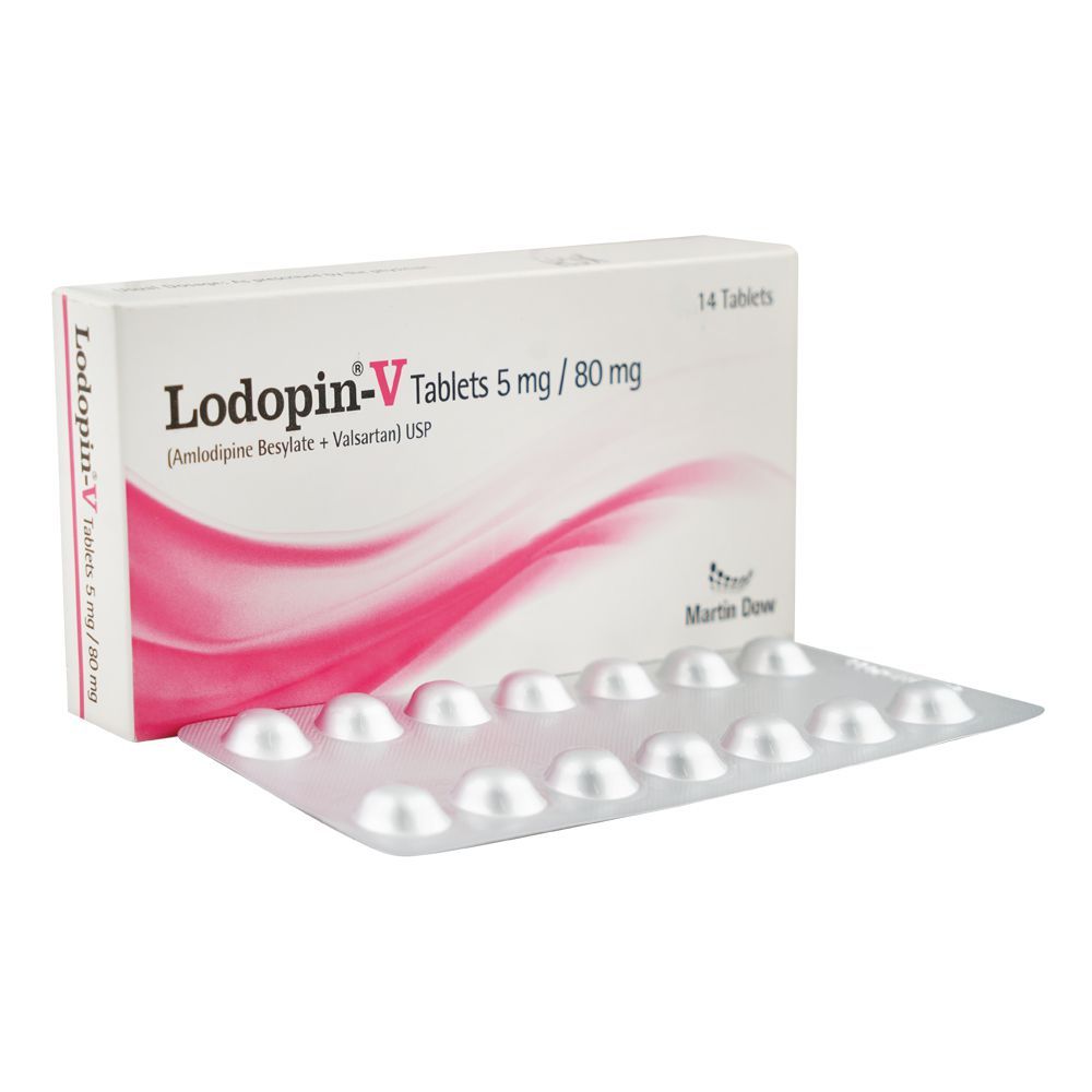 Martin Dow Lodopin-V Tablet, 5mg/80mg, 14-Pack - Main Image
