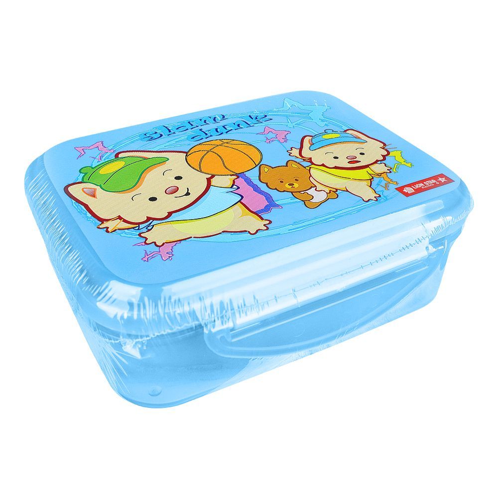 Lion Star Plastic Enzo Clip Lunch Box, 5.7in (H) x 4.1in (W) x 2.2in (D), Blue, SB-33 - Main Image