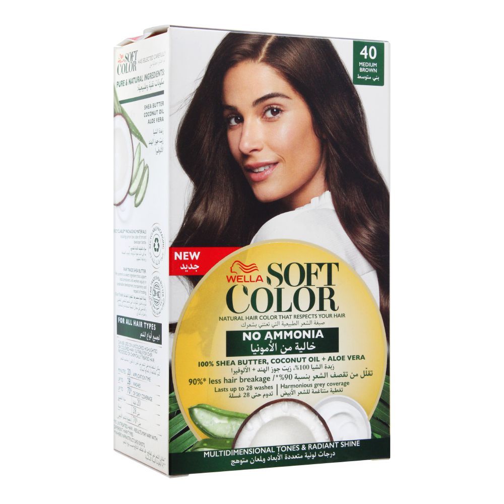 Wella Soft Color No Ammonia Hair Color, 40 Medium Brown - Main Image