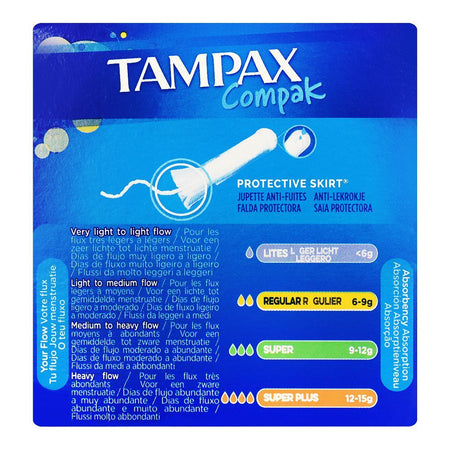 Tampax Compak Protective Skirt Tampons, Regular, 18-Pack - Image 3