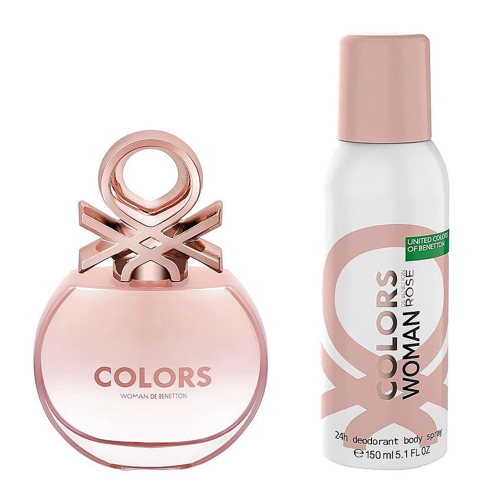 United Colors Of Benetton Colors Woman Rose Set EDT 80ml + Deodorant 150ml - Main Image
