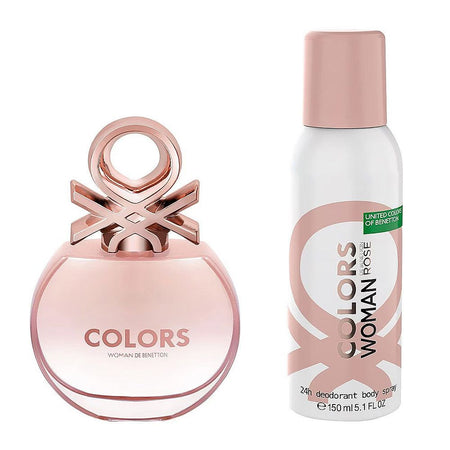 United Colors Of Benetton Colors Woman Rose Set EDT 80ml + Deodorant 150ml - Main Image