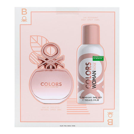 United Colors Of Benetton Colors Woman Rose Set EDT 80ml + Deodorant 150ml - Image 3