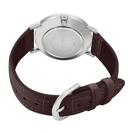 Casio Men's Enticer Analog Watch With Blue Dial Casual & Designed Dark Brown Strap, MTP-VT01L-2BUDF - Image 3