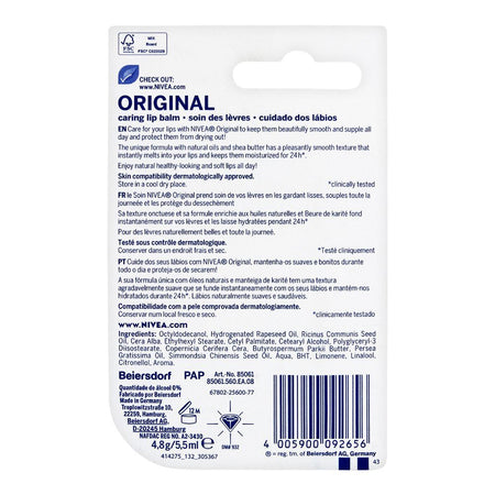 Nivea 24h Melt-In Moisture Lip Balm, Original Shea Butter - Image 2