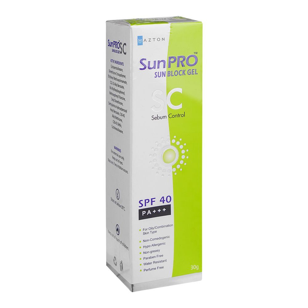 Sun Pro Sebum Control Sun Block Gel, SPF-40, PA+++, 30g - Main Image