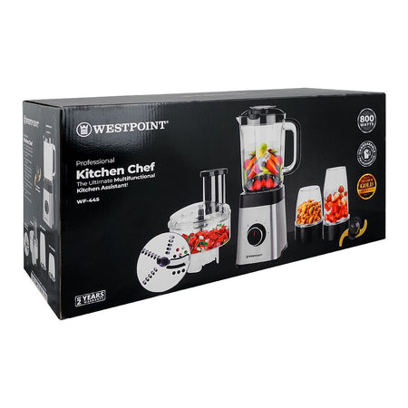 West Point 4 In 1 Deluxe Blender, Dry Grinder, Wet Grinder, Chopper, Slicer, Plastic Jars, 800W, WF-445 - Image 2
