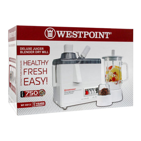 West Point Deluxe Juicer Blender Dry Mil, 750W, WF-8813 - Image 2