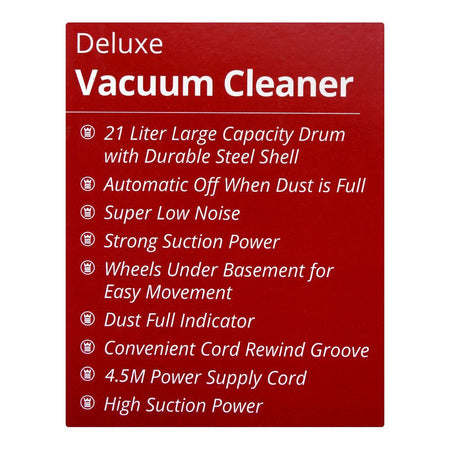West Point Deluxe Vacuum Cleaner, 20L, 1500W, WF-104 - Image 5