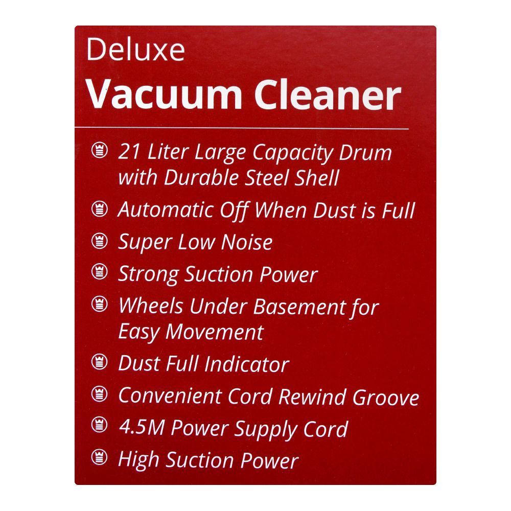 West Point Deluxe Vacuum Cleaner, 20L, 1500W, WF-104 - Image 5