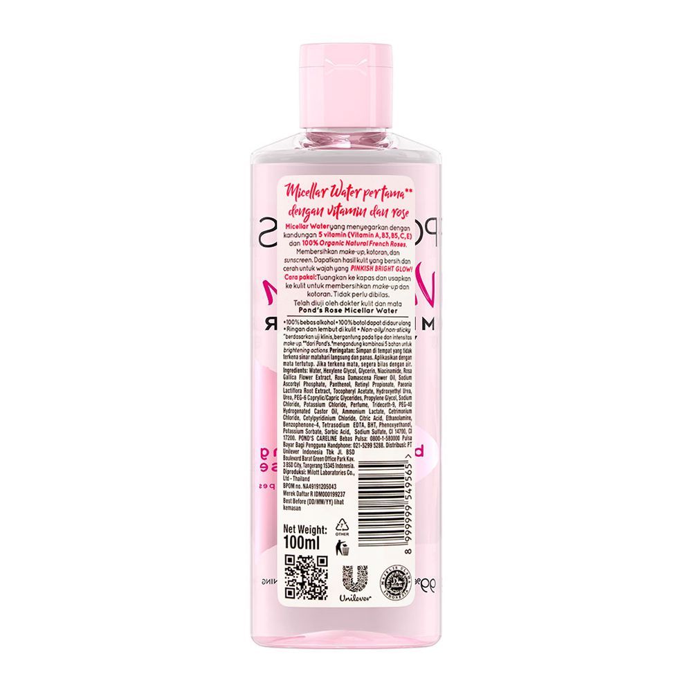 Pond's Vitamin Brightening Rose Micellar Water, 100ml - Image 2