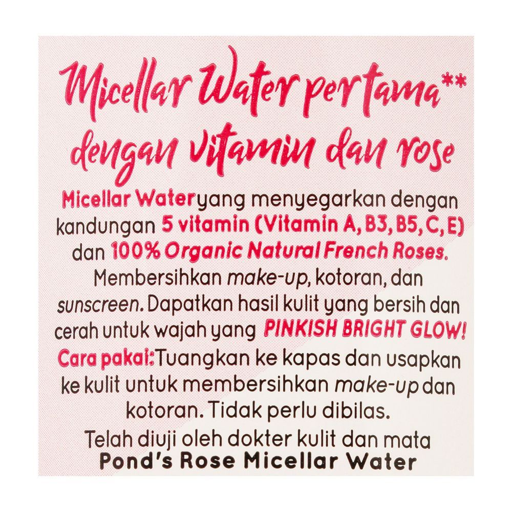 Pond's Vitamin Brightening Rose Micellar Water, 100ml - Image 4
