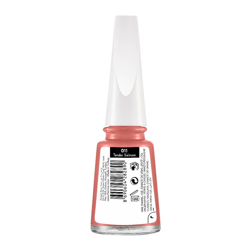 Flormar Nail Enamel, 011 Tender Salmon, 11ml - Image 2