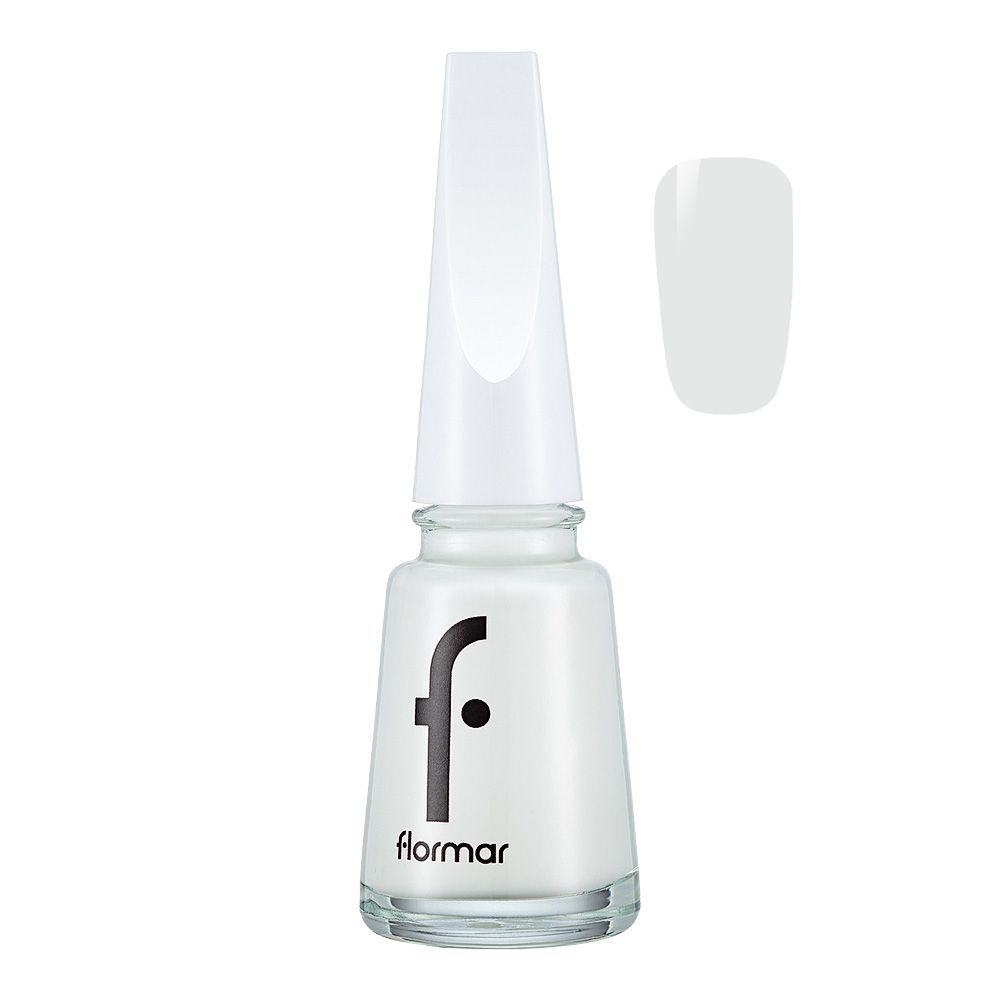 Flormar Nail Enamel, 400 Bright White, 11ml - Main Image