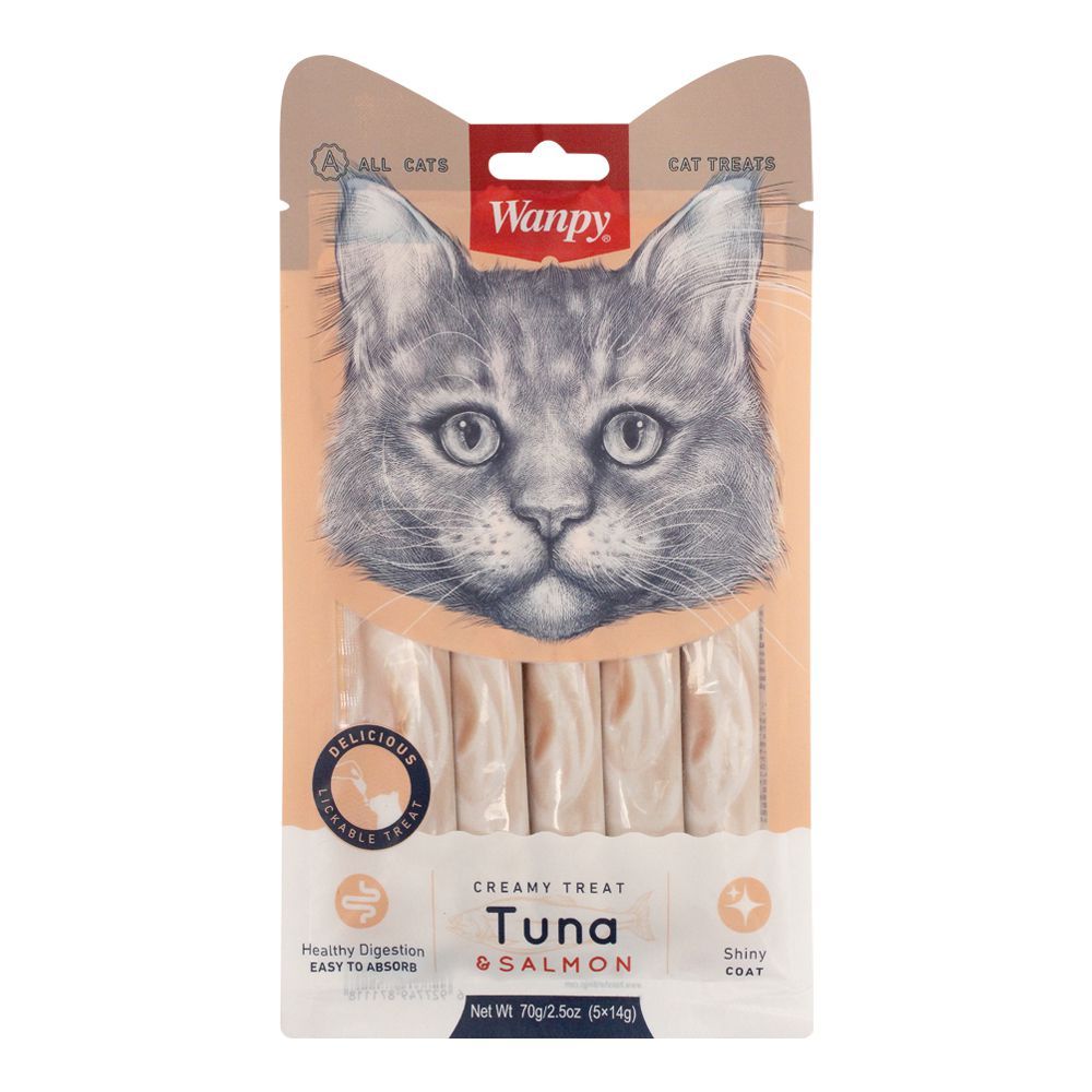 Wanpy Creamy Tuna & Salmon Cat Treats, Cat Food, 70g - Main Image
