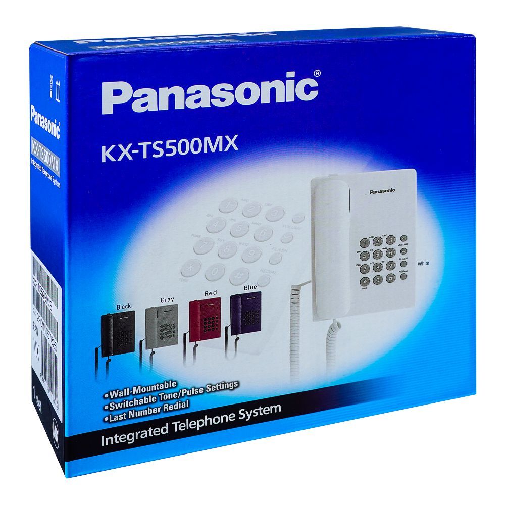 Panasonic Corded Phone, Black, KX-TS500MX - Image 2
