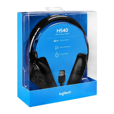 Logitech USB Computer Headset, Black, H540 - Image 5
