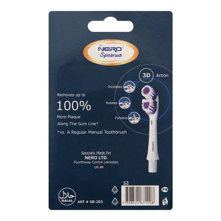 Nero Spinbrush Pro Whitening Replacement Brush Heads, 2-Pack, SB-203 - Image 2