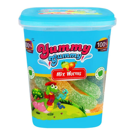 Yummy Gummy Mix Worms, Gummy Candy, Tub, 175g - Main Image