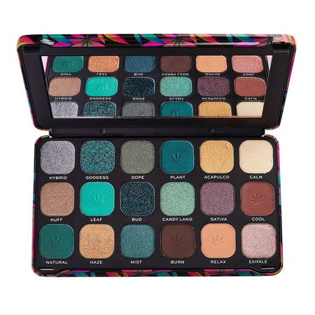 Makeup Revolution Chilled With Cannabis Sativa Eyeshadow Palette, 18 Shades - Image 2