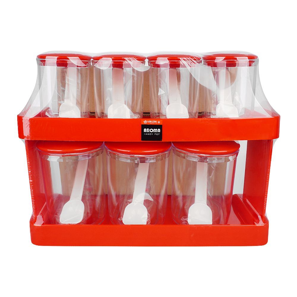 Lion Star Aroma Series Handy Pot Set, Pack Of 7, 13.2in (H) x 5.1in (W) x 6.9in (D), Red, AR-7 - Main Image