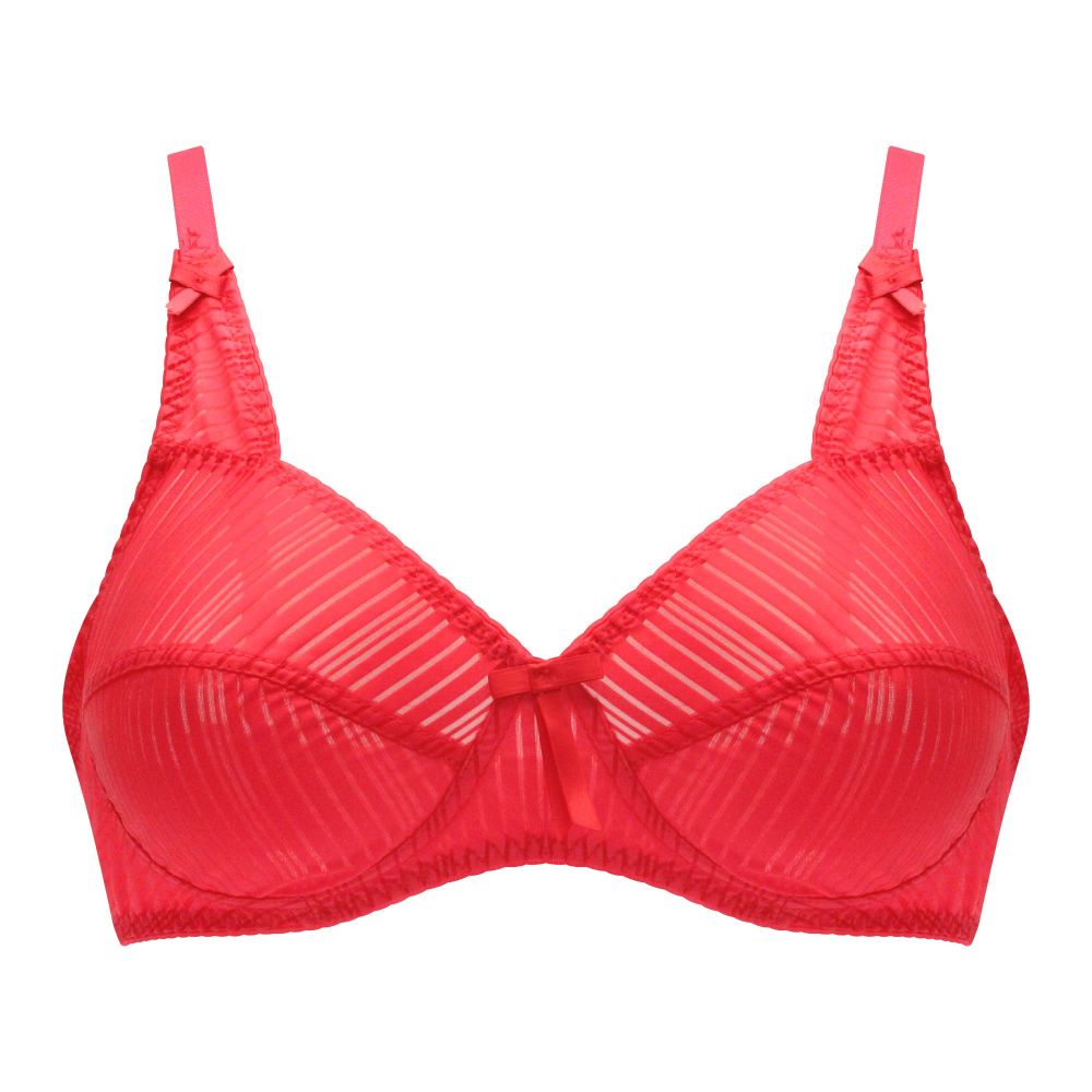 BeBelle Women's Jullia Juvena Bra, Nylon-Lycra, So-Soft Micro Stripe, Fashion Forever, Red, 1243 - Image 2