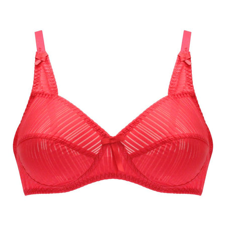 BeBelle Women's Jullia Juvena Bra, Nylon-Lycra, So-Soft Micro Stripe, Fashion Forever, Red, 1243 - Image 2