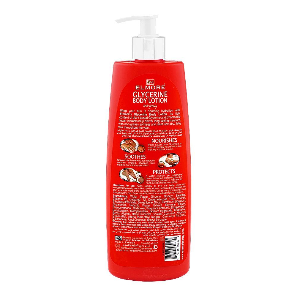 Elmore Deep Nourishment Glycerine Body Lotion, Non-Greasy, For Nourished Skin, 400ml - Image 2