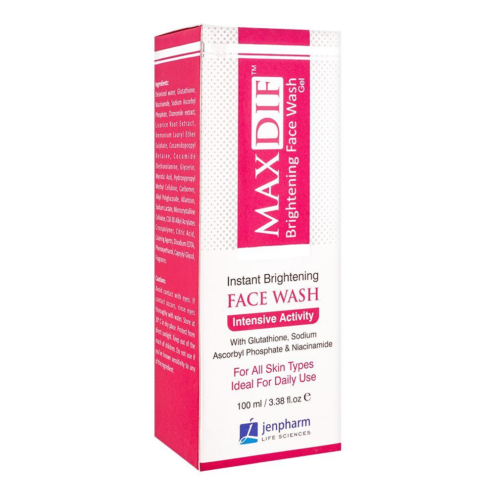 Jen Pharm Maxdif Brightening Face Wash Gel, For All Skin Types, 100ml - Main Image