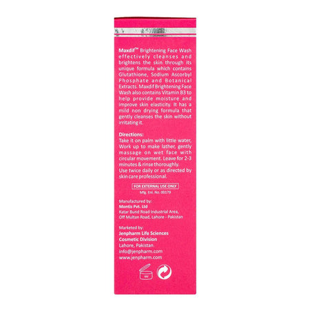Jen Pharm Maxdif Brightening Face Wash Gel, For All Skin Types, 100ml - Image 2