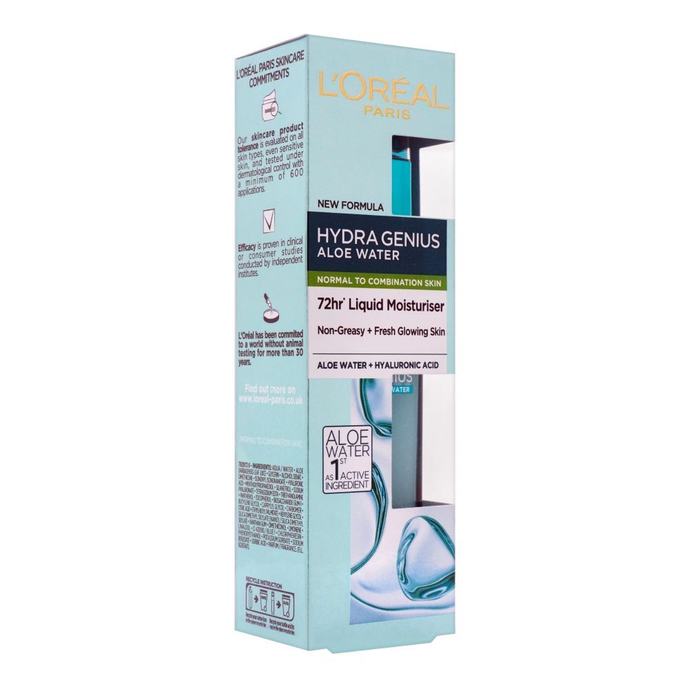 L'Oreal Paris Hydra Genius Aloe Water, Normal To Combination Skin, 70ml - Main Image