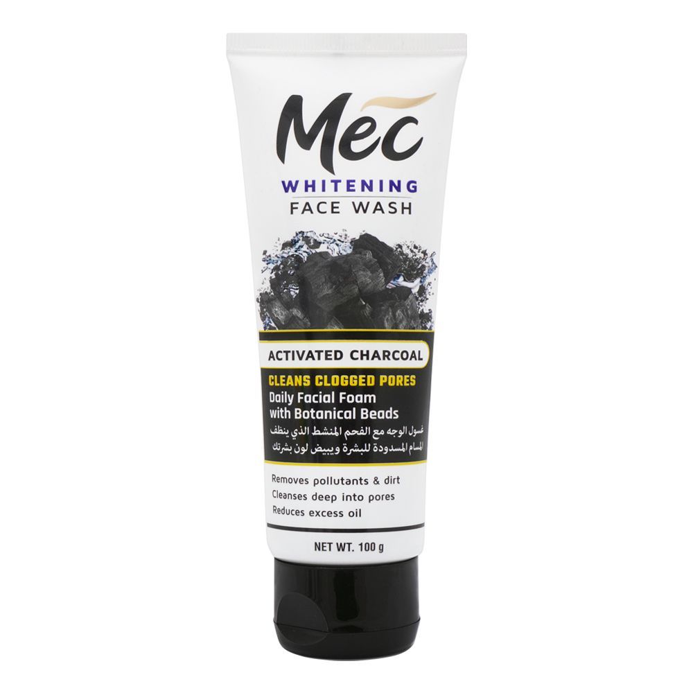 Mec Whitening Activated Charcoal Face Wash, 100g - Main Image